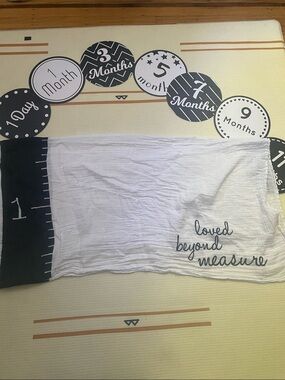 Baby Milestones - White with Black Ruler 2 for $10, 3 for $12